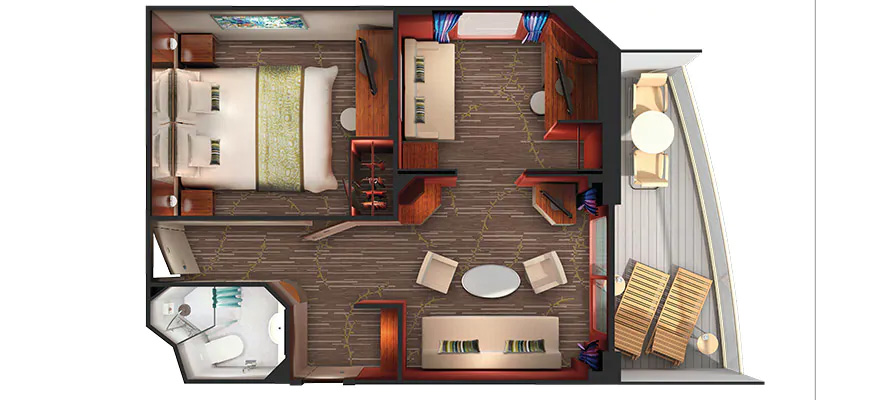 Сьют "2-Bedroom Family Suite with Large Balcony"