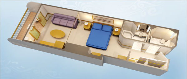 Каюта с балконом "Deluxe Oceanview Stateroom with Navigator`s Verandah"